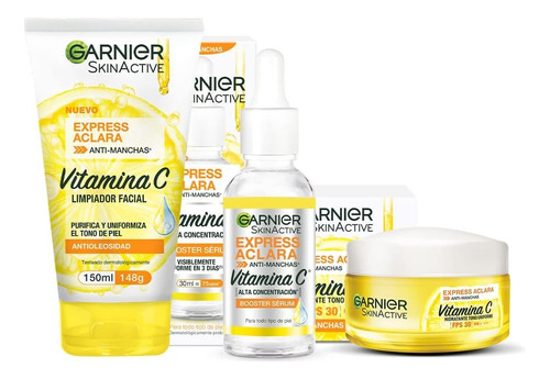 Kit Garnier Express Aclara: Serum Crema Gel Con Vitamina C