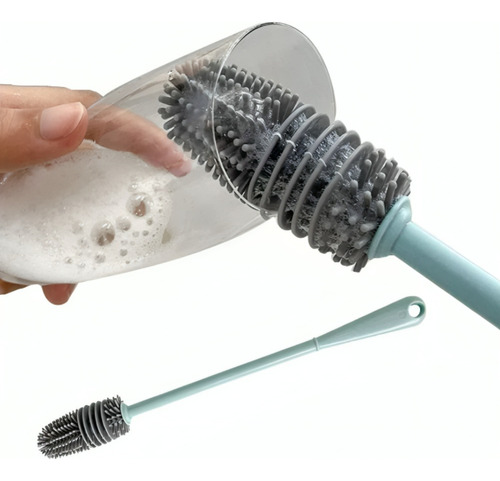Pack X4 Cepillos De Silicona Largo Para Limpiar Botellas