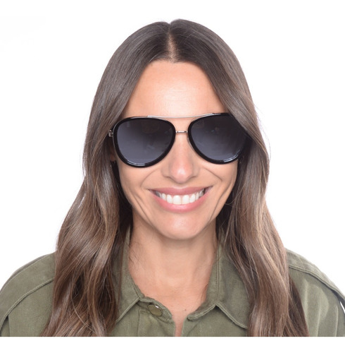 Imagen 2 de 5 de Gafas De Sol Infinit By Pampita Cannes Negro Espejada Plata