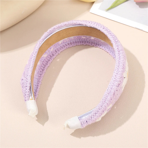 Nueva Diadema Ancha De Flores Tejidas Estilo Étnico.