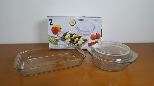 Set De Bandeja Y Refractario Redondo Con Tapa - Cod-13-00211