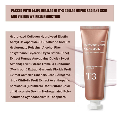 Para Mascarilla Baby Collagen Glow Para Mejorar El Brillo