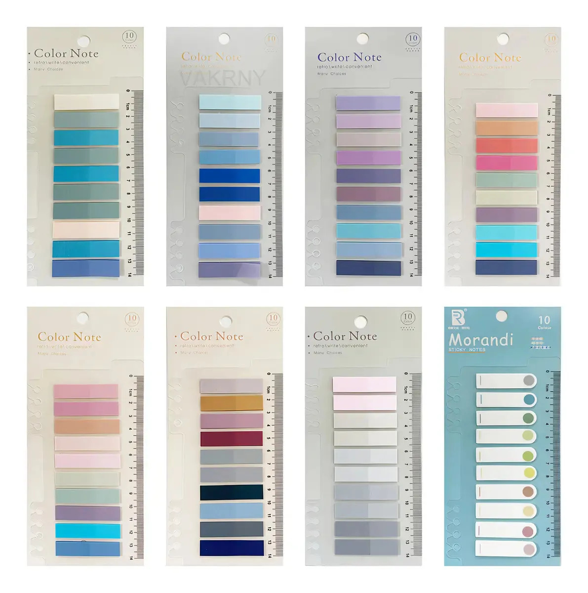 VAKRNY Notas Adhesivas Transparentes De Índice, 1600 Pestañas En 80 Colores, Reposicionables Sin Residuos Para Libros, Cuadernos Y Carpetas De Archivos