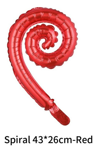 Kit Globo Metalizado Espiral Kurly 43x30 Cm