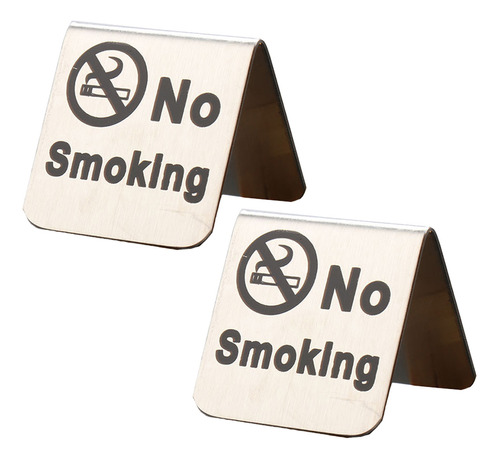 Letrero De Acero Inoxidable Con Prohibición De Fumar, 2 Unid