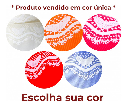 Fita De Gorgurao Com Renda Coração 38mm Com 18 Metros Laço