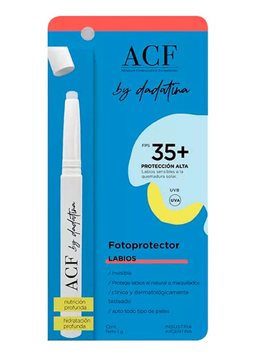 Acf By Dadatina Fotoprotector Para Labios Fps 35+ Camuflaje