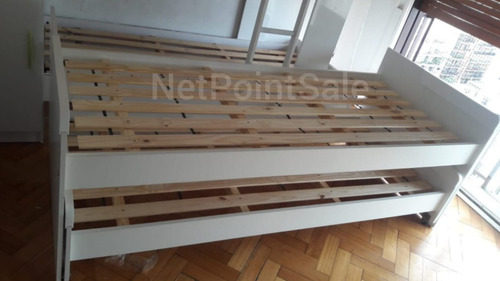 Imagen 2 de 5 de Cama Nido Doble Con Carro Cama 1 Plaza (80 Cm) De Melamina Reforzada - 900