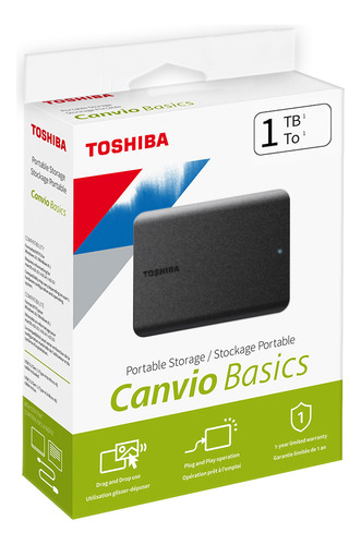 Disco Duro Externo Toshiba 1tb Canvio Basics A5 Hdtb510xk3aa