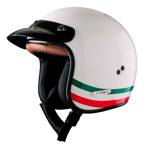 Imagen 1 de 3 de Casco Para Moto Abierto Vertigo Vintage Italy Talle M