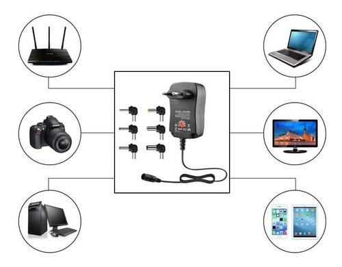 Imagen 3 de 5 de Adaptador Universal De Corriente 12w Regulable 3v A 12v