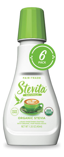 Stevita Stevia Liquida Organica  1.35 Onzas, Paquete De 6 
