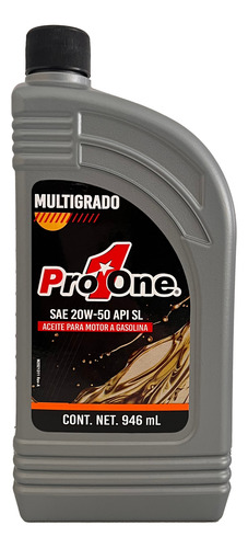 Aceite Para Motor Pro One Sae 20w50 Api Sl Multigrado 946 Ml