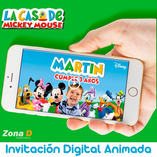 Invitación Digital Animada De Mickey Mouse