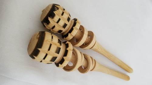 2 Molinillos Madera 100% Artesanal Chico Pino Para Bebidas