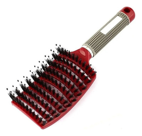Cepillo De Pelo Desenredado De Nailon Con Cerdas. Color Rojo