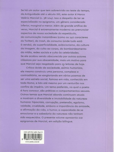 Epigramas, De Marcial, Marco Valério. Editora Ateliê Editorial, Capa Mole Em Português
