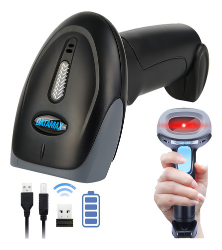 Mxsimedarby Lector De Código De Barras, 1d/2d Lector De Código De Barras Inalámbrico Con Mini Receptor Usb 2.4g Para Supermercados, Restaurantes, Almacenes Láser Lineal, Scanner Inalámbrico Bluetooth