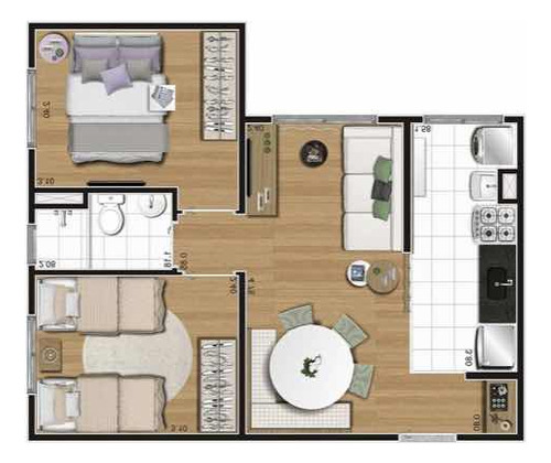 Apartamento 2 Dormitórios Com Móveis Planejados