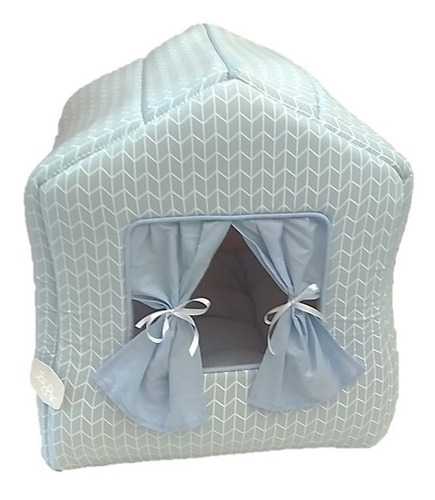 Imagem 3 de 8 de Casa Casinha Cama Pet Gato Cachorro Patachic Azul Macho