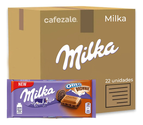 Chocolate Milka Oreo Brownie Barra Kit Com 22 Unid De 100g