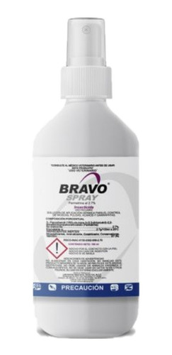 Imagen 1 de 1 de Bravo Spray Antipulgas 100 Ml Perros Y Caballos Halvet