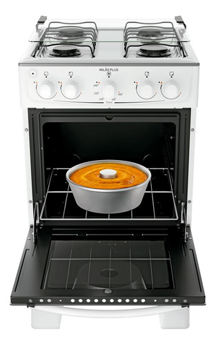 Fogão 4 Bocas Atlas Milão Preto Mesa De Inox A Gás 127/220V