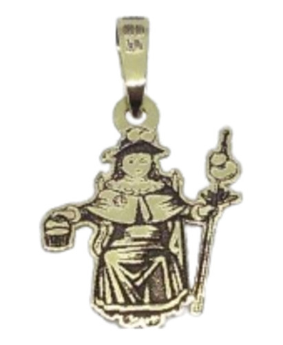 Medalla Figura Santo Niño De Atocha, 25 Mm Alto En Oro 10 Kt