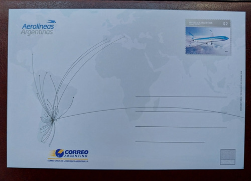 Entero Postal. 60 Años De Aerolíneas Argentinas. 2010