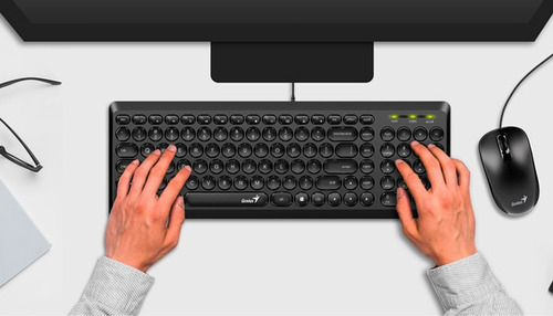 Teclado Genius Slimstar Q200 Ultra Delgado Multimedia Usb