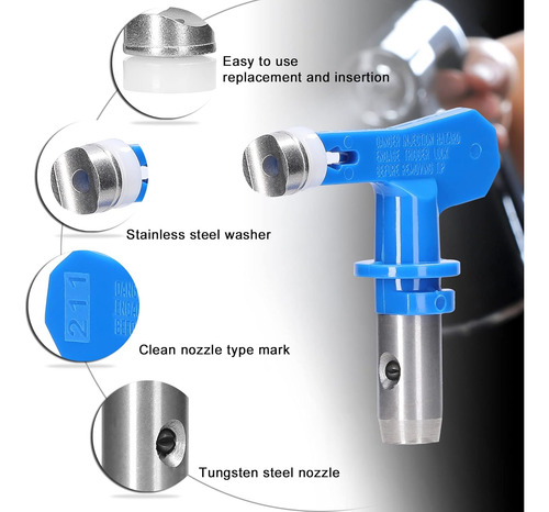 Airless Spraying, Reversible Airless Nozzle Head 6-piece Set