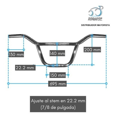 Forma Manubrio Cross Cromadao Bmx Alto
