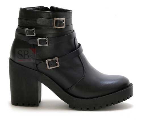 Bota Coturno Feminina Tratorado Sb Shoes Em Couro Ref. 1990