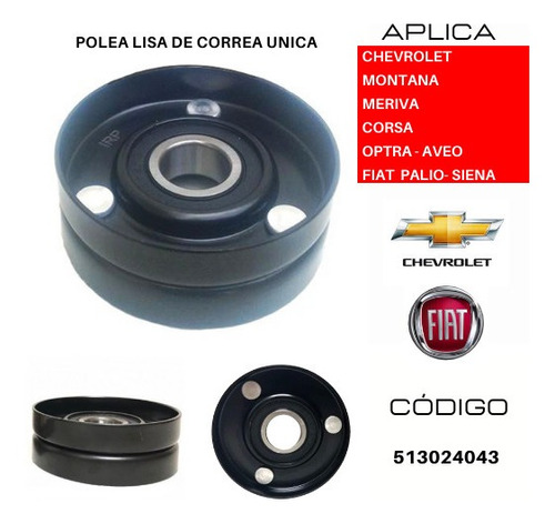 Polea Correa Unica Chevy Confort 1.4 1.6