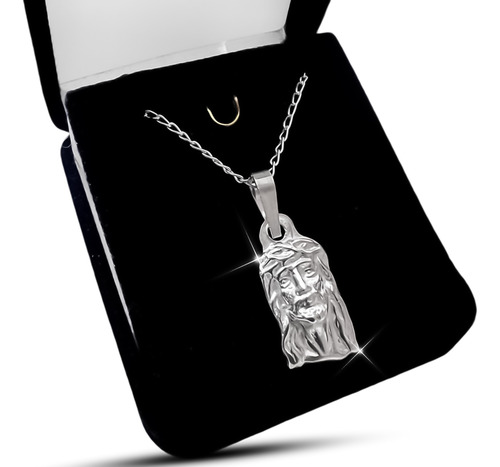 Colgante Rostro De Cristo Pequeño Con Cadena De Plata