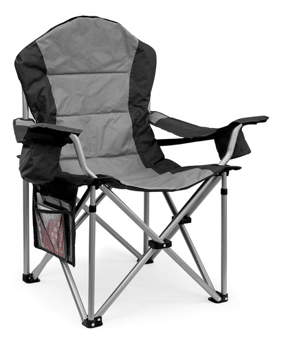 Silla De Camping Plegable Con Respaldo Alto Y Soporte Lumbar