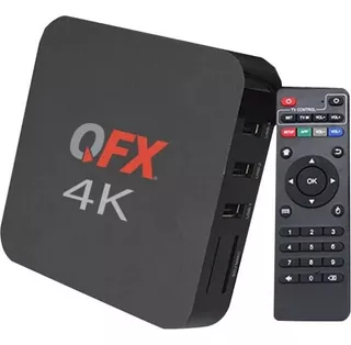 Tv Box Android Qfx Quad Core +wifi/ethernet+mando+cable Hdmi Color Negro Tipo De Control Remoto Estándar