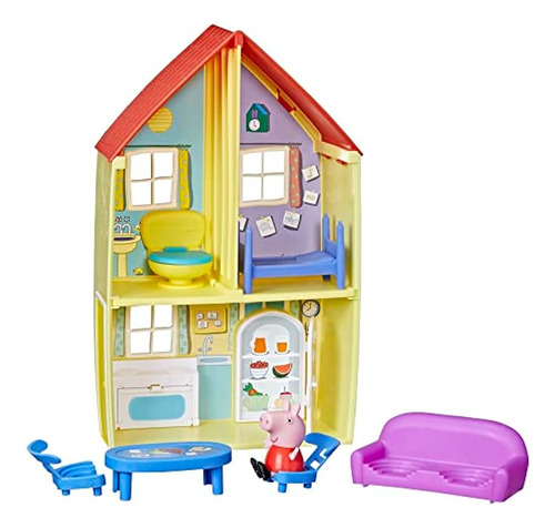 Casa de brinquedos Peppa Pig com 6 acessórios para meninas; ou cor amarela