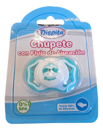 Chupete Silicona Anatomico Tapa Protectora 3 Talles Dispita Color Verde Claro Período De Edad 12-18 Meses