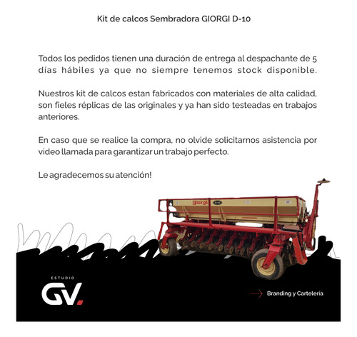Calcos Sembradora Giorgi D-10