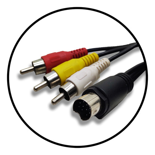 Cabo De Audio E Video S-video Mini Din Rca 1,80m 10 Pinos