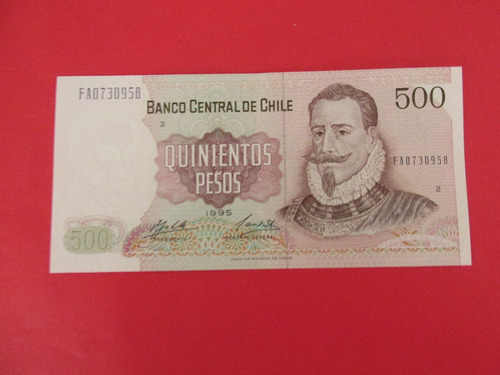 Billete Chile 500 Pesos Firmado Zalher - Carrasco Año 1995