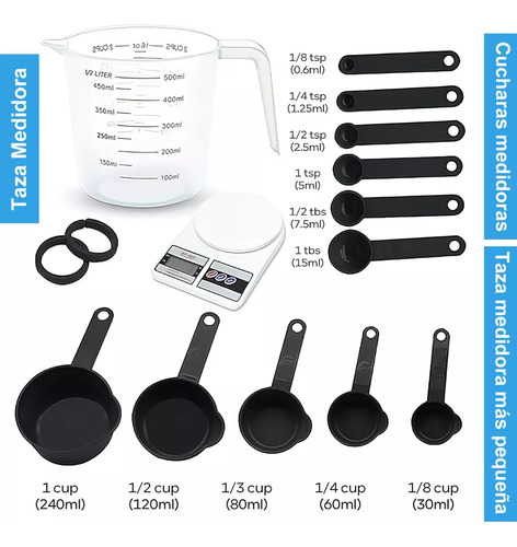 Set De Balanzas Medidoras Electrónicas Con Cuchara Y Taza, 1