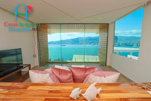Cad Casa Punta Arena. Terraza Con Vista Espectacular A La Bahía De Acapulco, Alberca Con Fuente Y Jacuzzi
