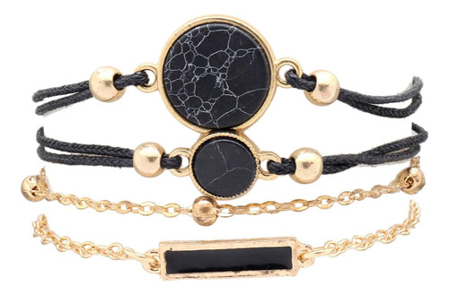 Conjunto De Pulseras De Gemas De Moda Para Mujeres Y Niñas, 