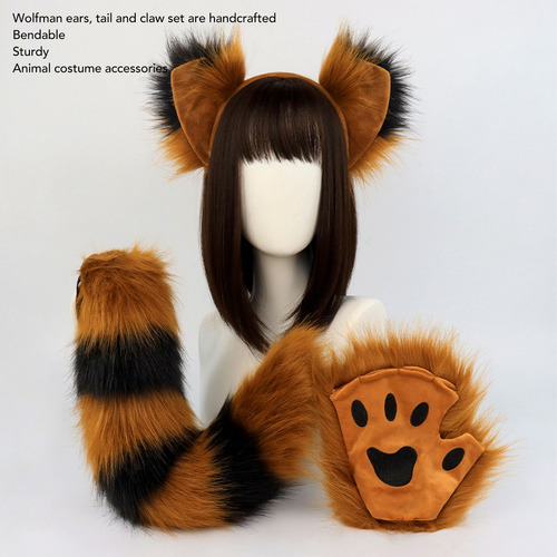 Juego De Guantes Para Cosplay Con Forma De Cola Y Garra, 3 U