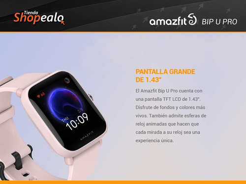 Imagen 4 de 10 de Smartwatch Reloj Amazfit Basic Bip U Pro 1.43 Rosa Gps -*