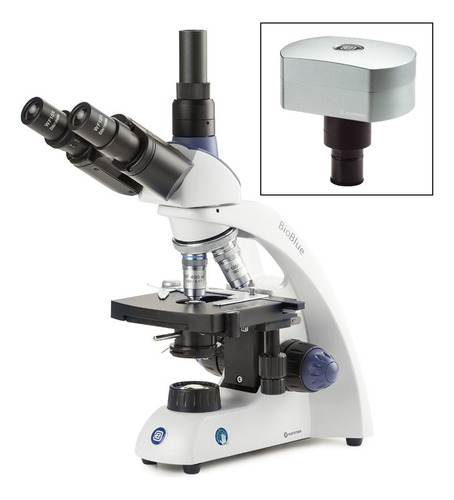 Microscopio Trinocular Bioblue Obj.4,10,40,100x, Con Cámara
