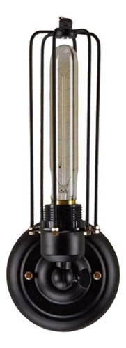 Lampara Vintage Industrial Sconce Lined Cage Edison Black * 