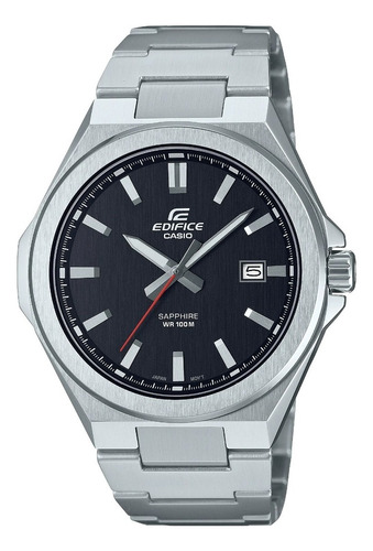 Reloj Casio Edifice Efb-108d Original Para Caballero E-watch Color de la correa Plateado Color del fondo Negro